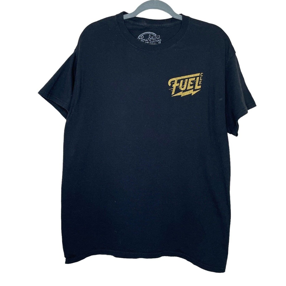 Lowbrow Customs Large Mens Black Fuel CLE Short Sleeve Pullover T Shirt
